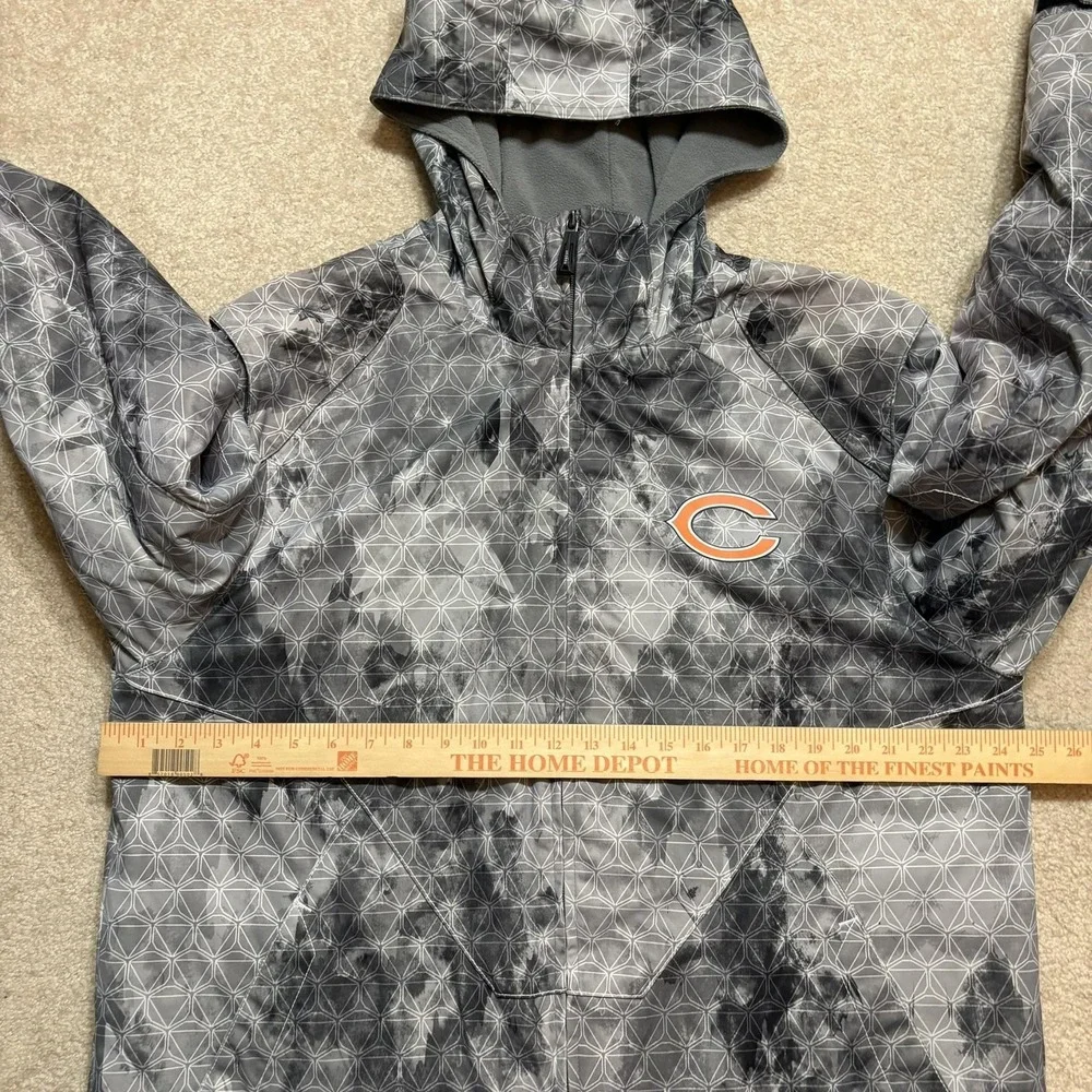 Chicago Bears Jacket Mens Medium‎ Gray NFL Reebok On-Field Hooded Fleece Lined